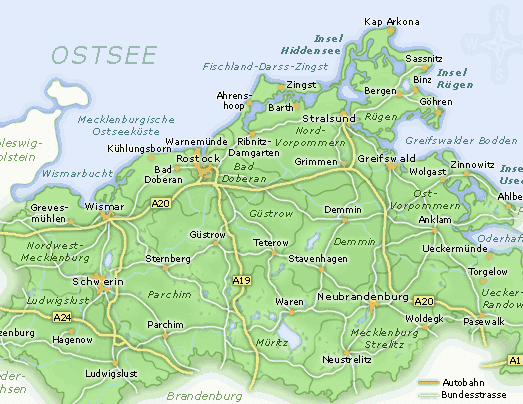 Karte Mecklenburg-Vorpommern